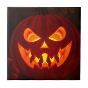 Glanzende Jack-O-Lantern Halloween Keramische Tege Tegeltje
