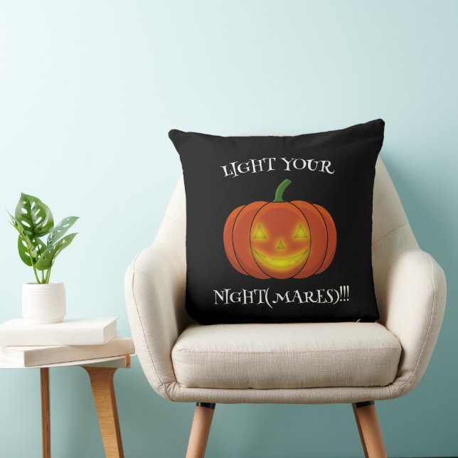 Glanzende Jack-o'-Lantern - Licht uw nachtmerries  Kussen (Stoel)