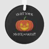 Glanzende Jack-o'-Lantern - Licht uw nachtmerries  Ornament (achterkant)