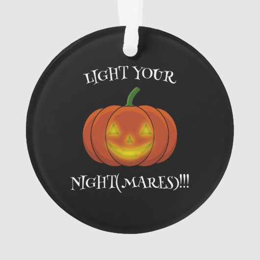 Glanzende Jack-o'-Lantern - Licht uw nachtmerries  Ornament (achterkant)