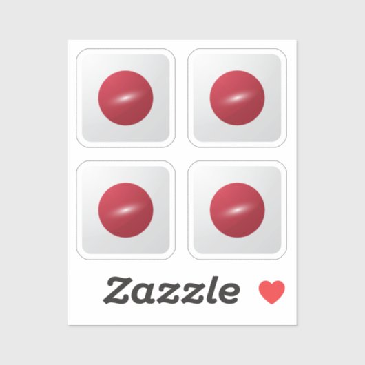 Glanzende Japanse vlag Sticker (Vel)