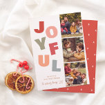 Glanzende Joyful Boho Bold Multi 3 Foto Kerstmis Folie Feestdagenkaart<br><div class="desc">Voeg wat glans toe aan je kerstkaarten met echte gouden, zilveren of rozen gouden folie! Deze klassieke en tijdloze metallic stijl is zeker om een ander niveau toe te voegen aan uw kaarten. Een gedurfd en speels kerstvakantie fotokaartontwerp. De voorkant van de kaart heeft een opmaak in booth-stijl met drie...</div>
