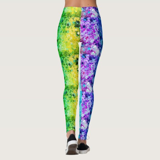 Glanzende juweelkleur op aangepaste moderne leggings (Achterkant)
