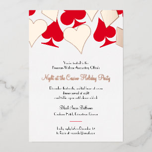 Glanzende kaartkleuren Casino Night Feest Uitnodig Folie Uitnodiging