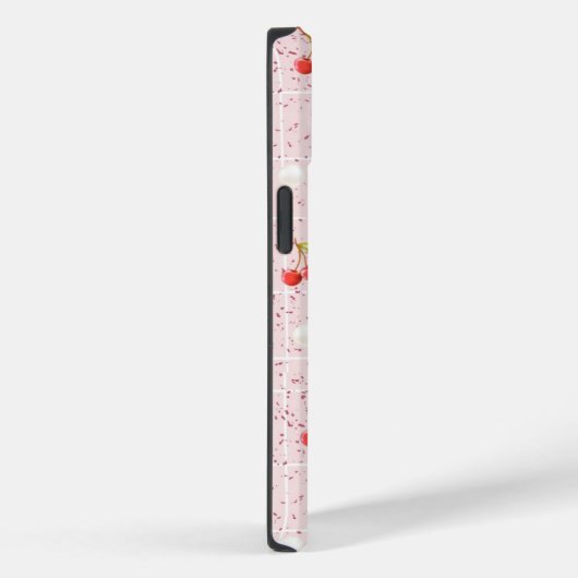 Glanzende kersen en parels – iPhone Case (Achterkant / Rechts)