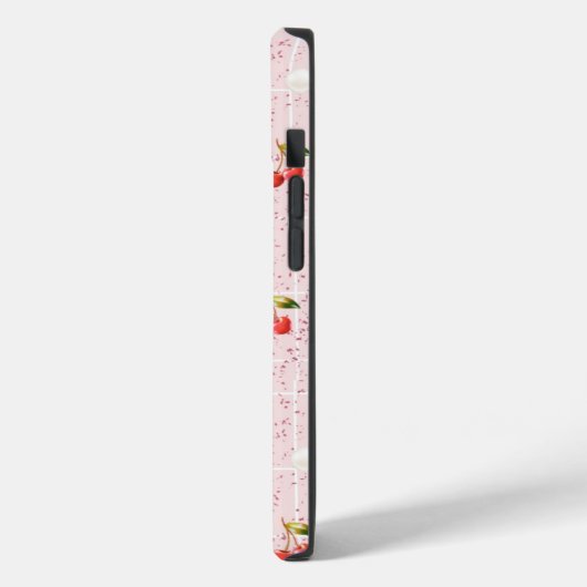 Glanzende kersen en parels – iPhone Case (Achterkant / Links)