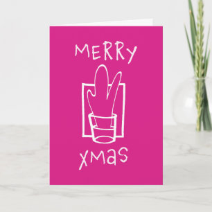 Glanzende Kerst Glas Kerstkaart Feestdagen Kaart