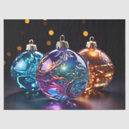 Glanzende Kerst Glas Ornamenten Decoupage Ambacht Tissuepapier