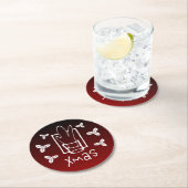 Glanzende Kerst Glas Ronde Kartonnen Onderzetter (Insitu)