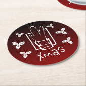 Glanzende Kerst Glas Ronde Kartonnen Onderzetter (Gebogen)