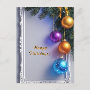 🎄 Glanzende Kerstballen Winter Glans ❄️ Festijnli Briefkaart