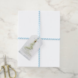 Glanzende kerstboom cadeaukaartjes cadeaulabel