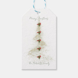 Glanzende Kerstboom cadeaukaartjes Cadeaulabel
