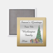 Glanzende Kerstboom & Cadeaus Nep Glitters Magneet (Voorkant / Achterkant)