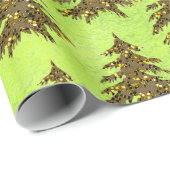Glanzende kerstboom op abstract groen papier (Rol Hoek)