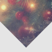 Glanzende Kerstboom Zoete Kitten Decoupage Tissuepapier (Detail)