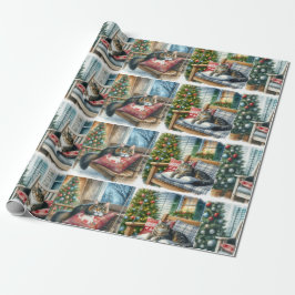 Glanzende Kerstkatten Ambacht of Inpakpapier