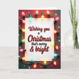 Glanzende Kerstverlichtingskaart Kaart