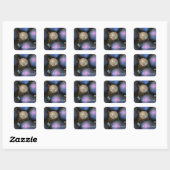 Glanzende Kerstversieringen Vierkante Sticker (Vel)