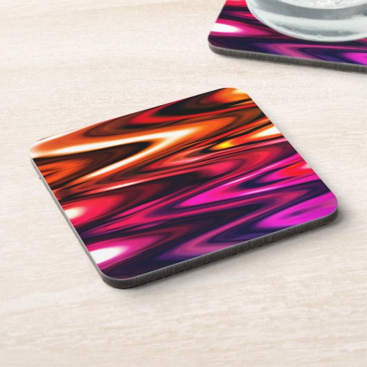 Glanzende kleurgolven drankjes onderzetter (Linkerzijde)