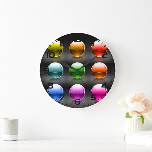 Glanzende Kleurrijke Bol Iconen Abstracte Ballen  Grote Klok