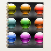 Glanzende kleurrijke bolpictogrammen Abstracte bol Planner (Voorkant)