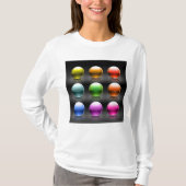 Glanzende kleurrijke bolpictogrammen Abstracte bol T-shirt (Voorkant)