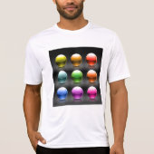 Glanzende kleurrijke bolpictogrammen Abstracte bol T-shirt (Voorkant)