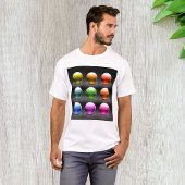 Glanzende kleurrijke bolpictogrammen Abstracte bol T-shirt
