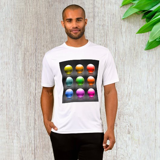 Glanzende kleurrijke bolpictogrammen Abstracte bol T-shirt