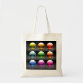Glanzende kleurrijke bolpictogrammen Abstracte bol Tote Bag (Voorkant)