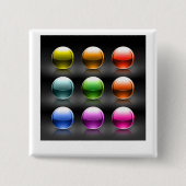 Glanzende kleurrijke bolpictogrammen Abstracte bol Vierkante Button 5,1 Cm (Voorkant)