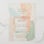 Glanzende kleurrijke pastel lente zomer Vrijgezell Folie Uitnodiging (Voorkant)