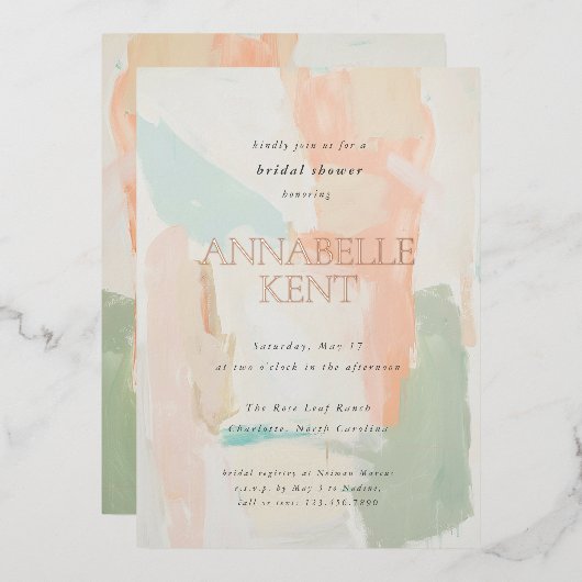 Glanzende kleurrijke pastel lente zomer Vrijgezell Folie Uitnodiging (Voorkant / Achterkant)