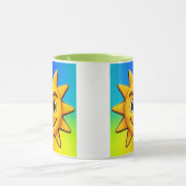 Glanzende, kleurrijke zon mok (Midden)