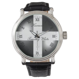 Glanzende koepel Cornish vlag Horloge