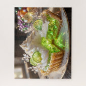 Glanzende Kristallen Key Lime Pie Dessert Kunst Legpuzzel (Verticaal)
