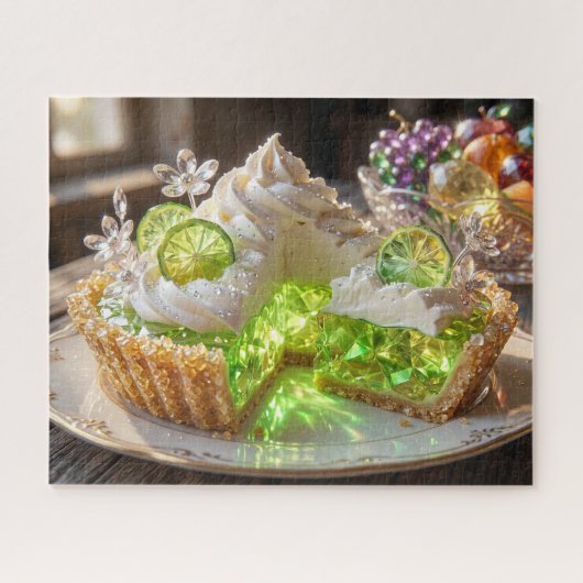 Glanzende Kristallen Key Lime Pie Dessert Kunst Legpuzzel (Horizontaal)