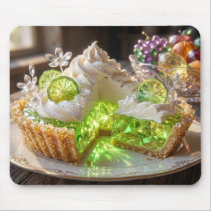 Glanzende Kristallen Key Lime Pie Dessert Kunst Muismat