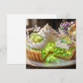 Glanzende Kristallen Key Lime Pie Lege kaart (Voorkant / Achterkant)