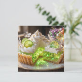 Glanzende Kristallen Key Lime Pie Lege kaart (Staand voorkant)
