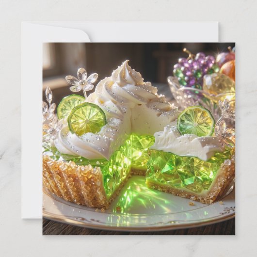 Glanzende Kristallen Key Lime Pie Lege kaart (Voorkant)
