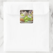Glanzende Kristallen Key Lime Pie Vierkante Sticker (Tas)