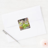 Glanzende Kristallen Key Lime Pie Vierkante Sticker (Envelop)