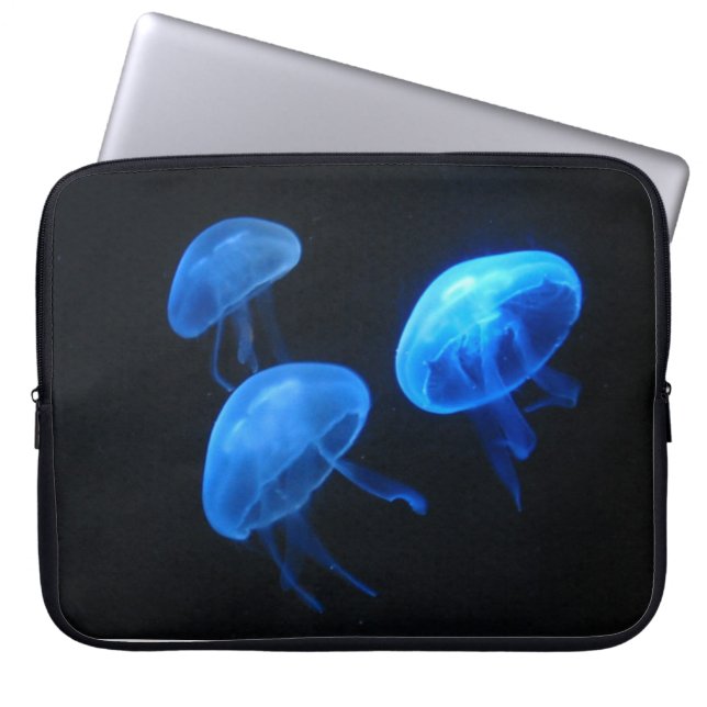Glanzende kwal onder water, pic laptophoes laptop sleeve (Voorkant)