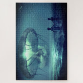 Glanzende kwal over de oceaan legpuzzel (Verticaal)