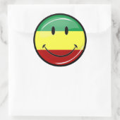 Glanzende lachende Rasta kleuren vlag Ronde Sticker (Tas)