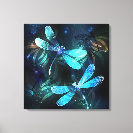 Glanzende Libellenmeer Canvas Afdruk (Voorkant)