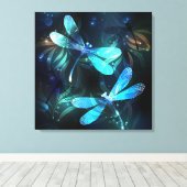 Glanzende Libellenmeer Canvas Afdruk (Insitu (Houten vloer))