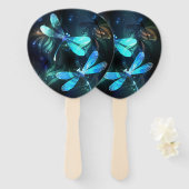 Glanzende Libellenmeer Handwaaier (Voorkant en achterkant)